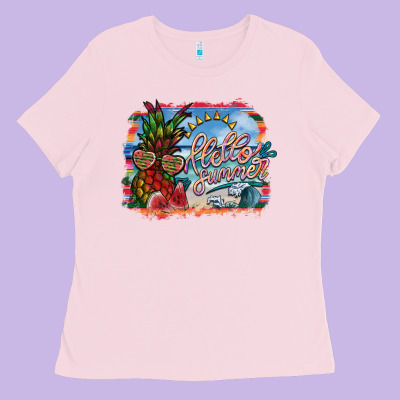 Hello Summer Ladies Tee Designed By Sublimationcraftshop