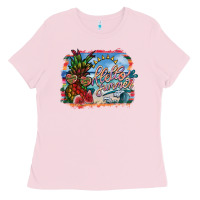 Bubblegum Pink hello summer Ladies Tee - SublimationCraftShop