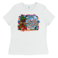 White hello summer Ladies Tee - SublimationCraftShop