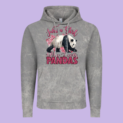 Just A Girl Who Loves Pandas Vintage Hoodie Designed By Lillyallendesigns