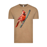 Vintage Coffee Northern Cardinal Bird Vintage Tee - LillyAllenDesigns