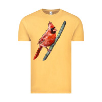 Vintage Mustard Northern Cardinal Bird Vintage Tee - LillyAllenDesigns