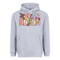 Heather Grey He is risen Heavyweight Hoodie - NancyCooperArtShop
