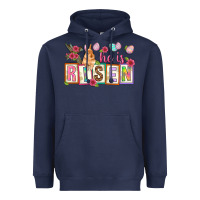 Navy He is risen Heavyweight Hoodie - NancyCooperArtShop