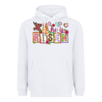 White He is risen Heavyweight Hoodie - NancyCooperArtShop