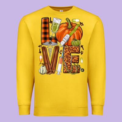 Fall Nurse Love Premium Sweatshirt Designed By Nancycooperartshop