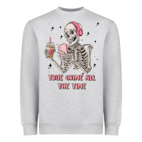 Heather Grey true crime all the time Heavyweight Sweatshirt - MaliasSmallBusiness