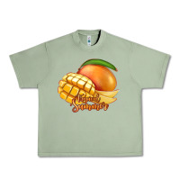 Oil Green Mango Tropical Summer Urban Heavy Tee - Jasminsmagicworld