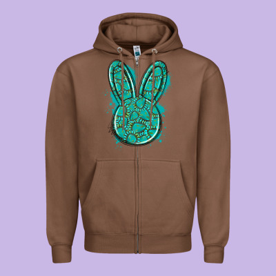 Gemstone Rabbit Zipper Hoodie Designed By Artiststas
