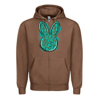 Chestnut gemstone rabbit Zipper Hoodie - Artiststas