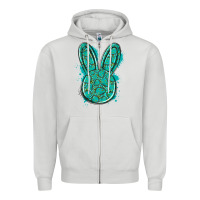 Dove Grey gemstone rabbit Zipper Hoodie - Artiststas
