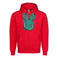 Red gemstone rabbit Zipper Hoodie - Artiststas