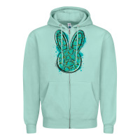 Seafoam gemstone rabbit Zipper Hoodie - Artiststas