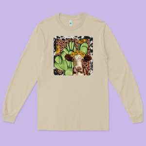 Cactus Hereford Coaster Long Sleeve Tee Designed By Jahusdesignshop