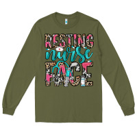 Army Green resting nurse face Long Sleeve Tee - NancyCooperArtShop