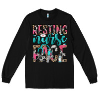 Black resting nurse face Long Sleeve Tee - NancyCooperArtShop