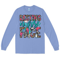 Colony Blue resting nurse face Long Sleeve Tee - NancyCooperArtShop