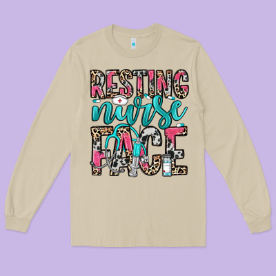 Resting Nurse Face Long Sleeve Tee Designed By Nancycooperartshop