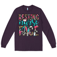 Plum resting nurse face Long Sleeve Tee - NancyCooperArtShop
