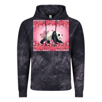Cloud Black Panda With Sakura Blooms Vintage Hoodie - LillyAllenDesigns