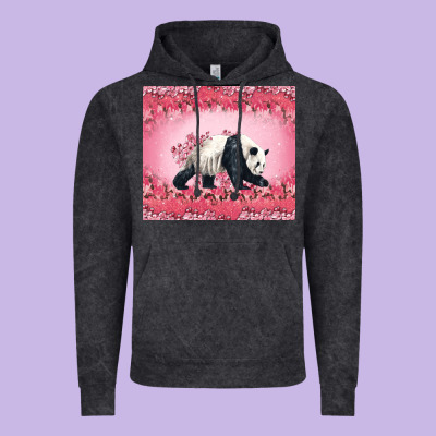 Panda With Sakura Blooms Vintage Hoodie Designed By Lillyallendesigns