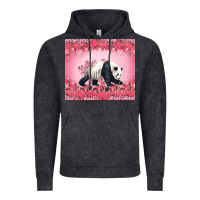 Vintage Black Panda With Sakura Blooms Vintage Hoodie - LillyAllenDesigns