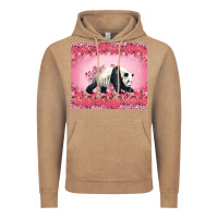 Vintage Coffee Panda With Sakura Blooms Vintage Hoodie - LillyAllenDesigns