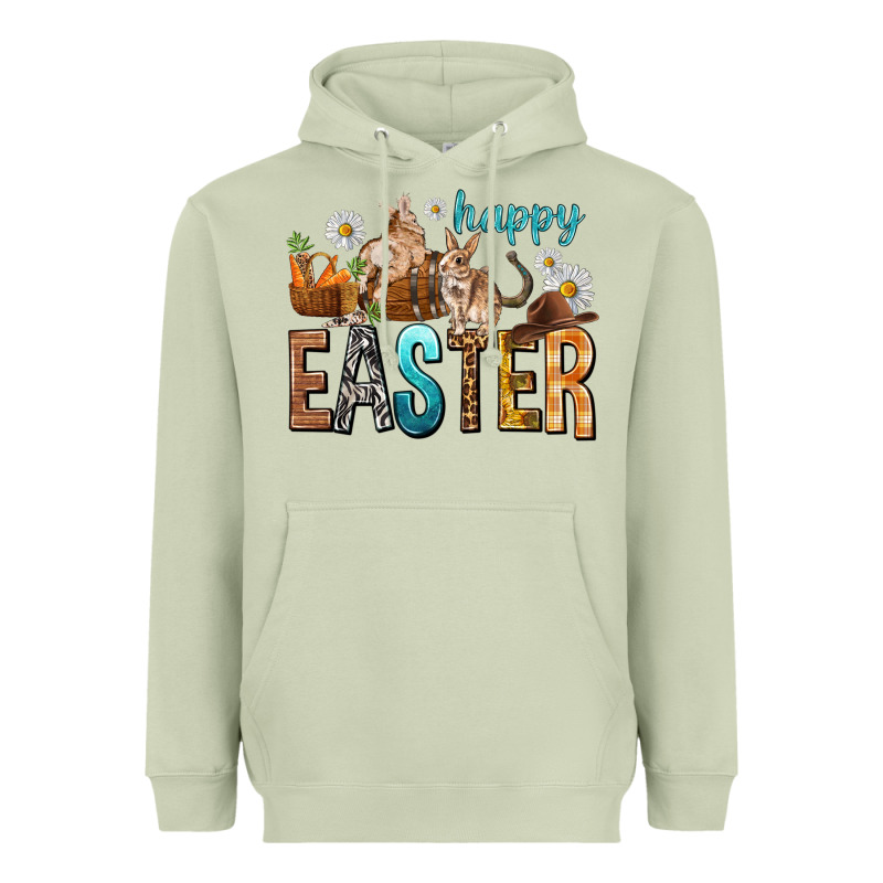 Happy Easter With Cowboy Heavyweight Hoodie by NancyCooperArtShop | Teevron