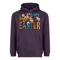 Plum Happy Easter with Cowboy Heavyweight Hoodie - NancyCooperArtShop