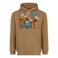 Toasted Coconut Happy Easter with Cowboy Heavyweight Hoodie - NancyCooperArtShop
