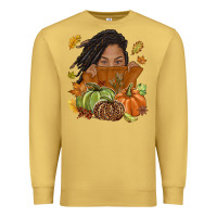Antique Gold Fall with black girl Premium Sweatshirt - NancyCooperArtShop