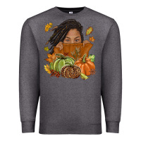 Charcoal Heather Fall with black girl Premium Sweatshirt - NancyCooperArtShop
