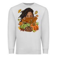 Dove Grey Fall with black girl Premium Sweatshirt - NancyCooperArtShop