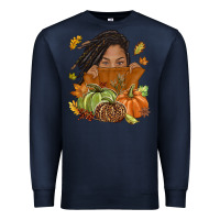 Navy Fall with black girl Premium Sweatshirt - NancyCooperArtShop