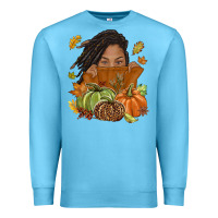 Ocean Blue Fall with black girl Premium Sweatshirt - NancyCooperArtShop
