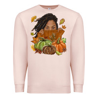 Pale Pink Fall with black girl Premium Sweatshirt - NancyCooperArtShop
