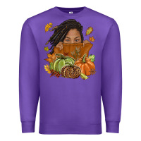 Purple Fall with black girl Premium Sweatshirt - NancyCooperArtShop