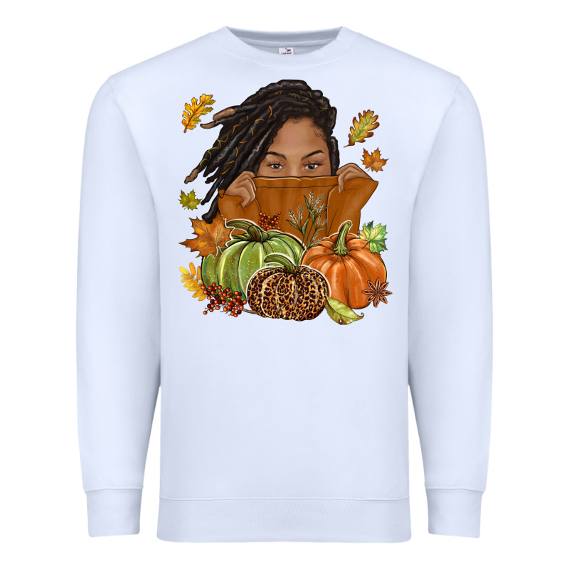 Fall With Black Girl Premium Sweatshirt by NancyCooperArtShop | Teevron