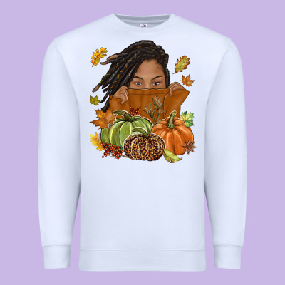 Fall With Black Girl Premium Sweatshirt Designed By Nancycooperartshop
