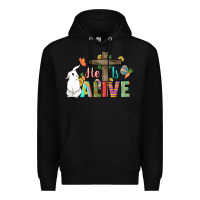 Black He is alive Easter Day Premium Hoodie - HowdyJamesFarm
