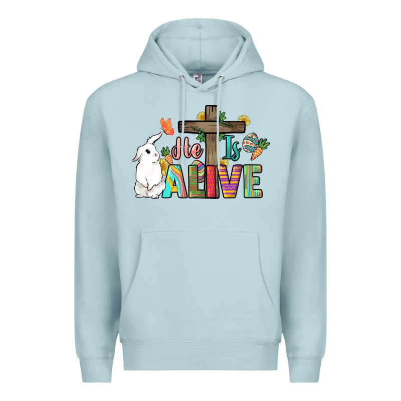 He Is Alive Easter Day Premium Hoodie by HowdyJamesFarm | Teevron
