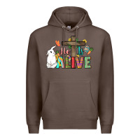 Coffee He is alive Easter Day Premium Hoodie - HowdyJamesFarm