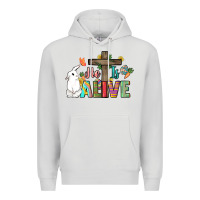 Dove Grey He is alive Easter Day Premium Hoodie - HowdyJamesFarm