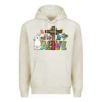 Oatmeal Heather He is alive Easter Day Premium Hoodie - HowdyJamesFarm