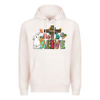 Pale Pink He is alive Easter Day Premium Hoodie - HowdyJamesFarm