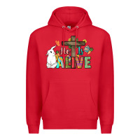 Red He is alive Easter Day Premium Hoodie - HowdyJamesFarm