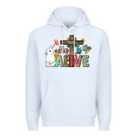 White He is alive Easter Day Premium Hoodie - HowdyJamesFarm