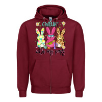 Burgundy chillin' with my peeps Zipper Hoodie - Artiststas