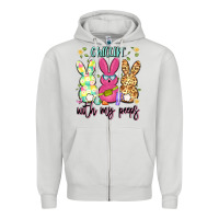 Dove Grey chillin' with my peeps Zipper Hoodie - Artiststas