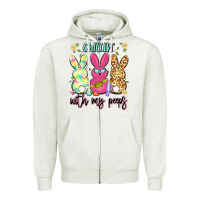 Oatmeal Heather chillin' with my peeps Zipper Hoodie - Artiststas